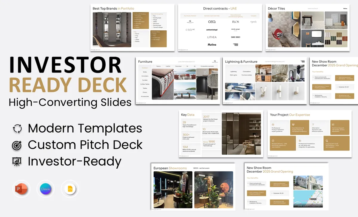 Investor Pitch Decks — presentation design by Redesign Presentation