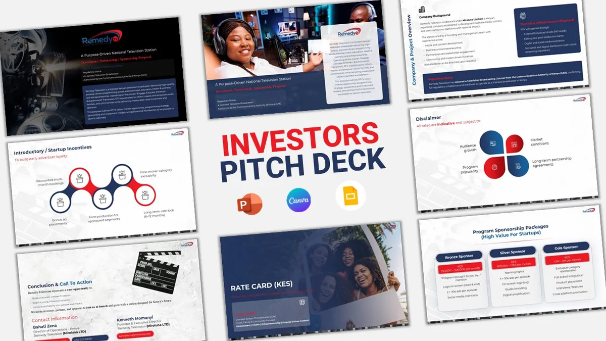 Investor pitch deck slides for a managed restaurant technology rollout — franchise investment