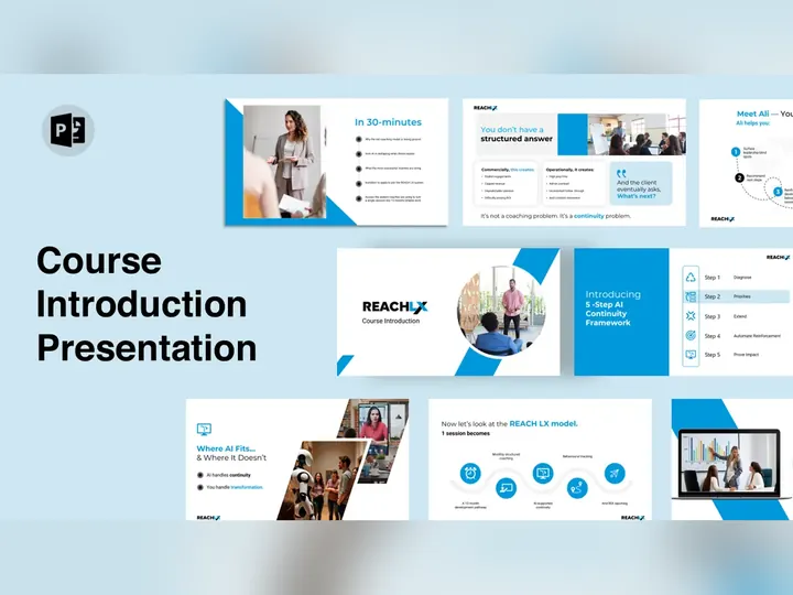 Course introduction presentation design for training