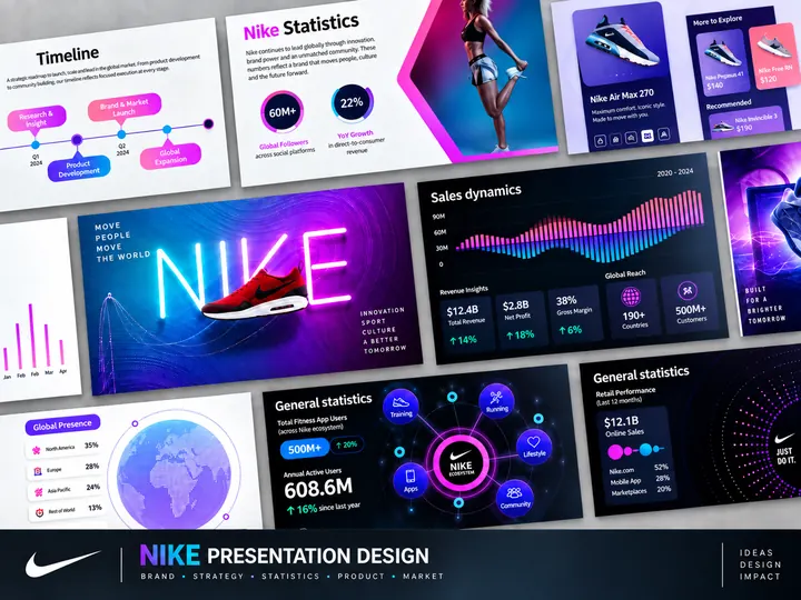 Sales presentation design concept for a sportswear brand