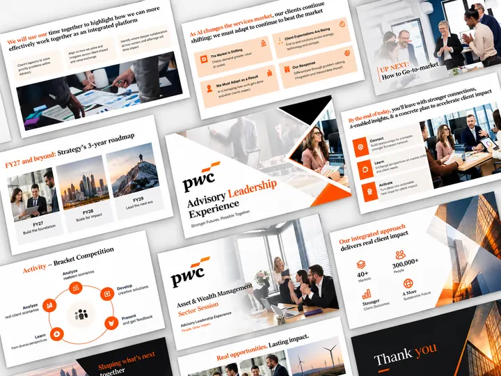 Advisory and leadership services sales deck concept