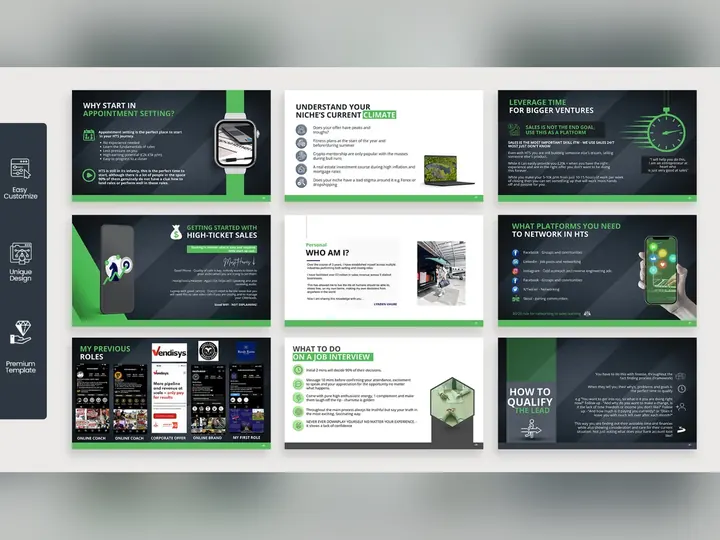 Branded PowerPoint template system with master slides