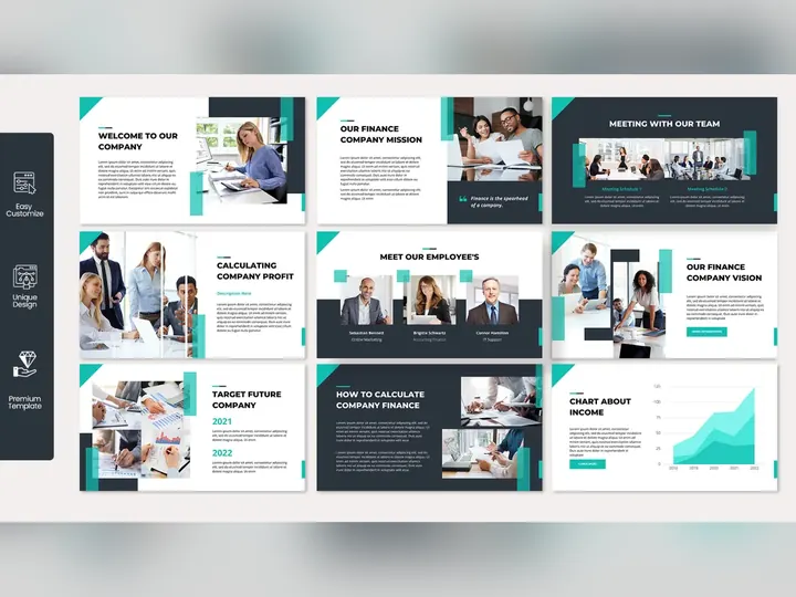 Corporate presentation template system