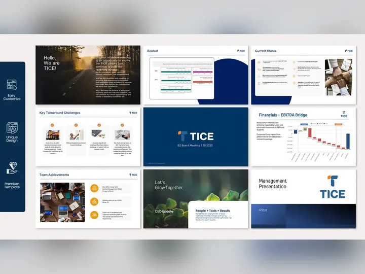 Business presentation template system