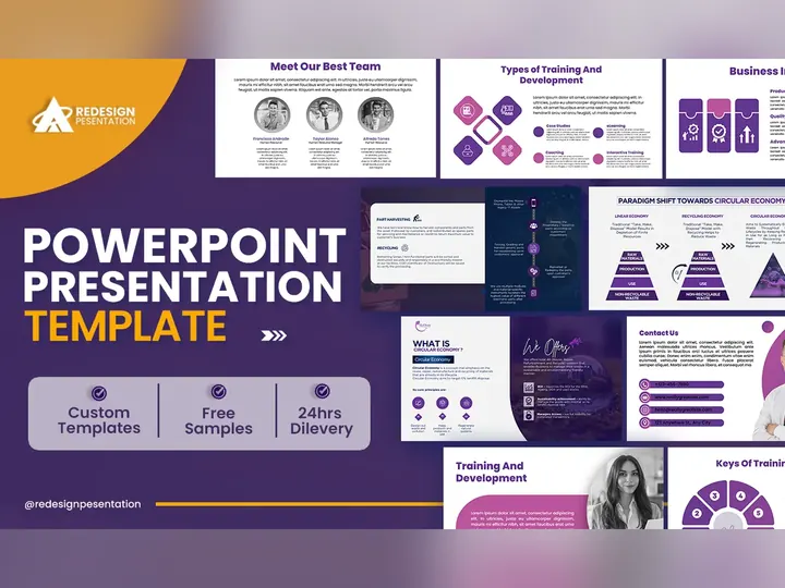 PowerPoint presentation template with custom layouts