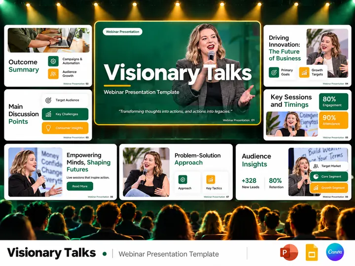 Webinar presentation design for a speaker series